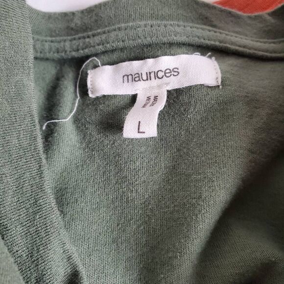 Maurices olive green flutter sleeve olive green, Large - Picture 2 of 6
